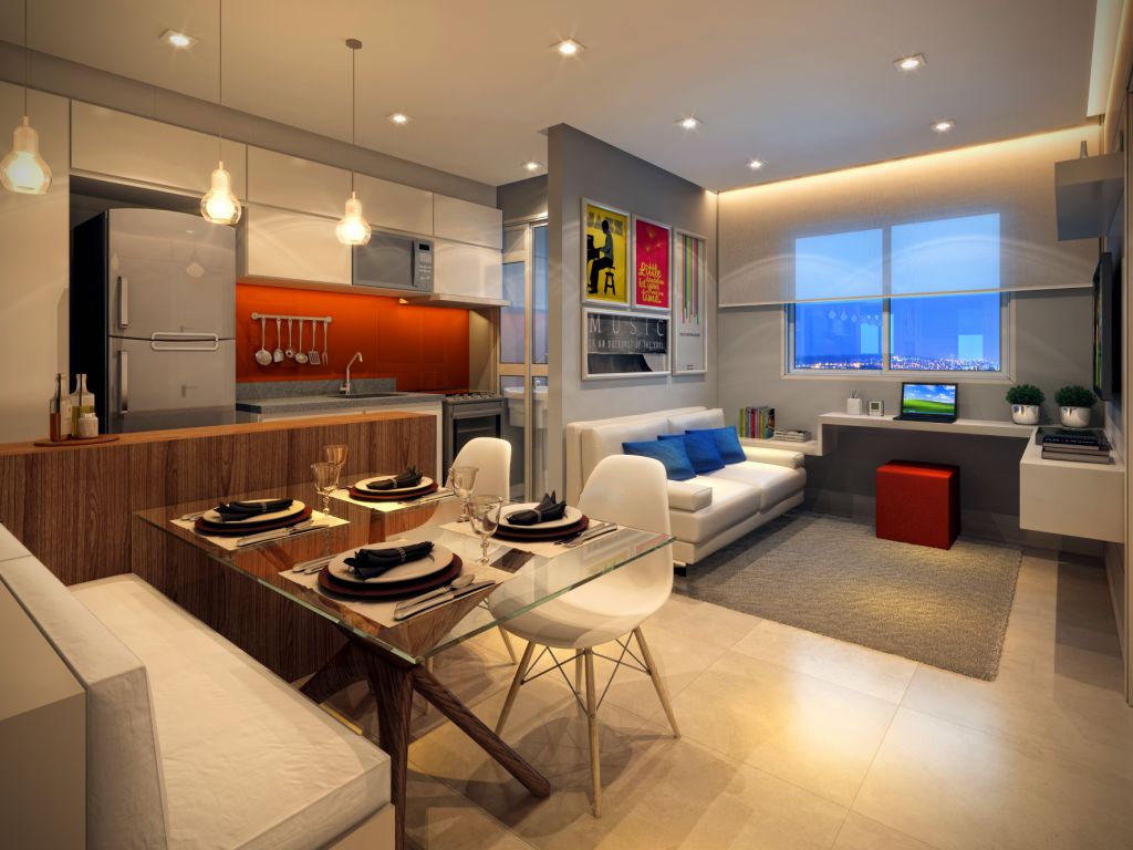 Casa em loteamento com sala de estar e jantar integradas Casa em loteamento com sala de estar e jantar integradas